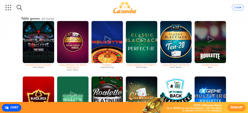 card games available on casimba