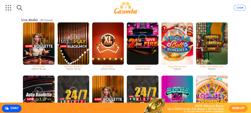 top live games on casimba