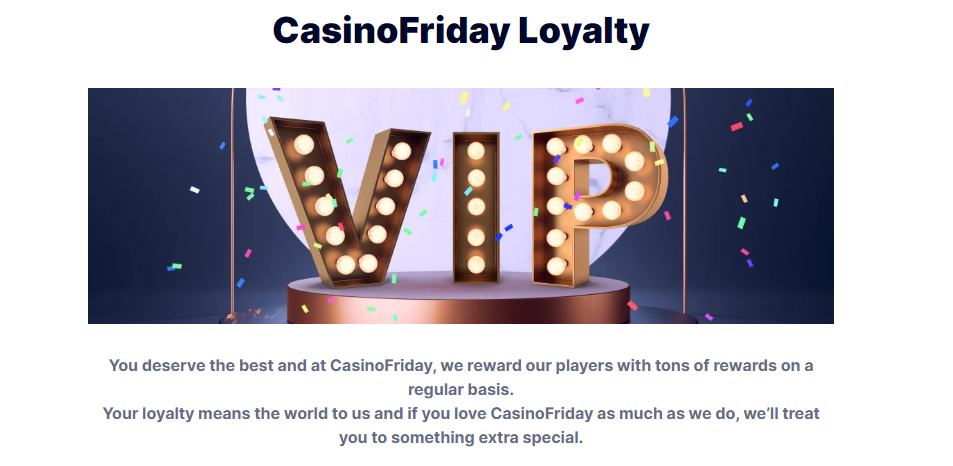 VIP program on casino friday