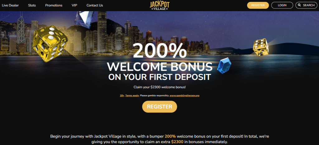 welcome bonus on jackpot village