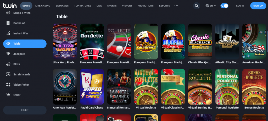 live games available on twin casino